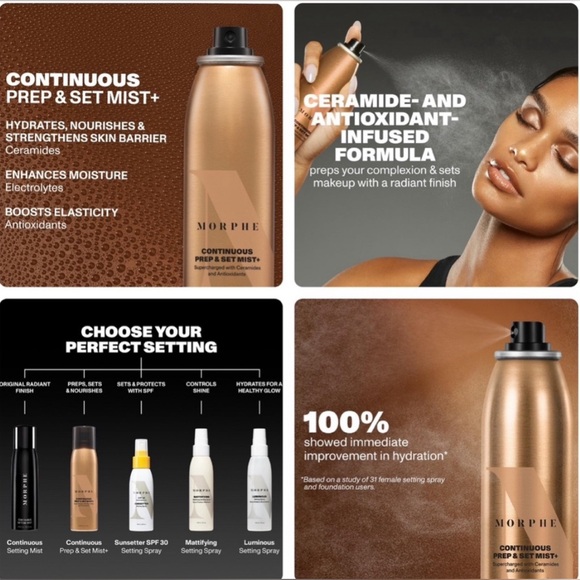 ✨Mini Size✨Bundle of 3 Morphe Continuous Prep & Set Mist + Travel MSRP $14 each - Picture 2 of 7